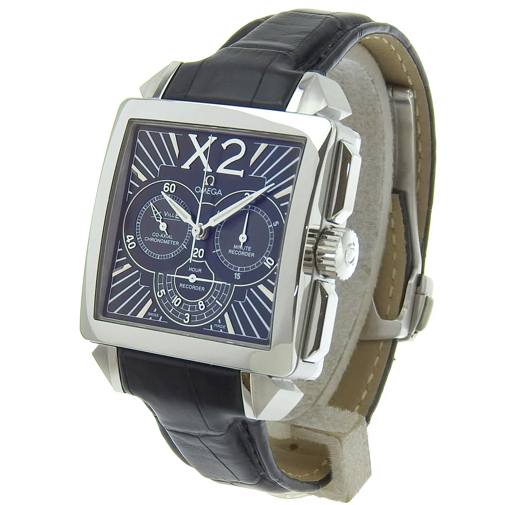 Omega De Ville X2 Co-Axial Watch Stainless Steel Leather