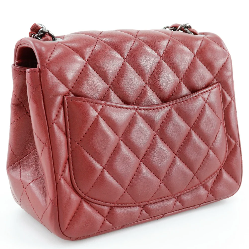 Chanel Lambskin Mini Chain Shoulder Bag Red