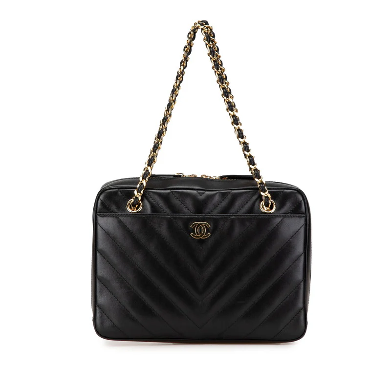 Chanel Chevron V-Stitch Chain Tote Bag