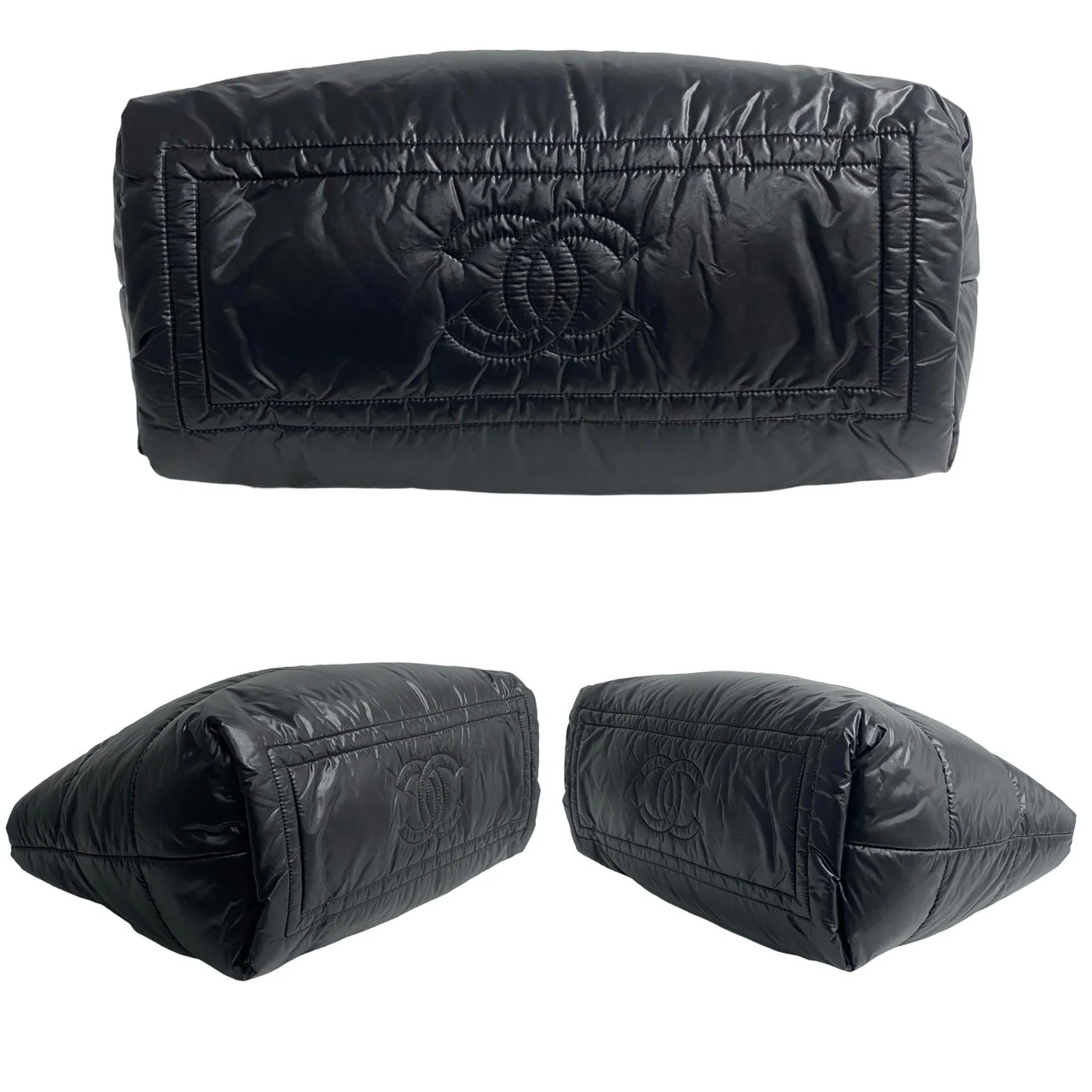 Chanel Nylon Coco Cocoon Tote Bag Black