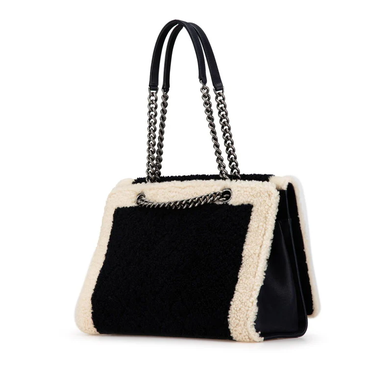 Chanel Boy Shearling Leather Chain Handbag