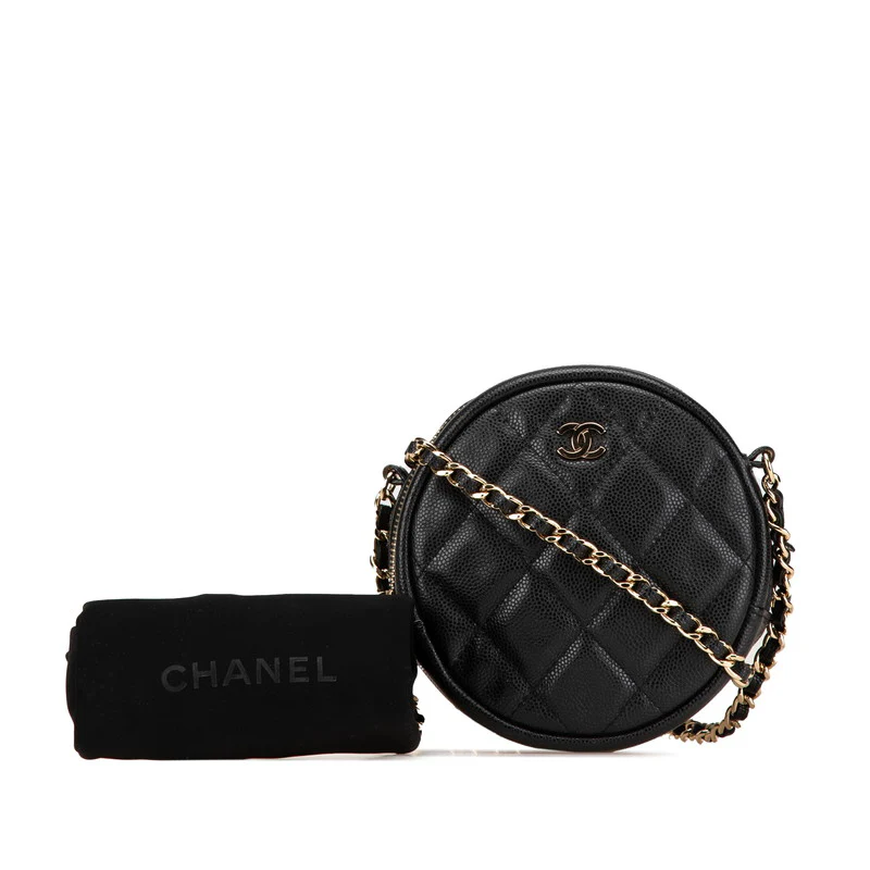 Chanel Caviar Mini Circle Chain Shoulder Bag