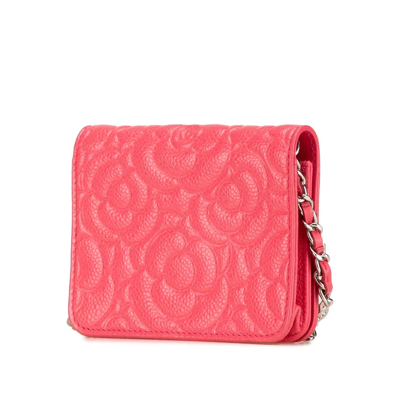 Chanel Camellia Chain Wallet Pink