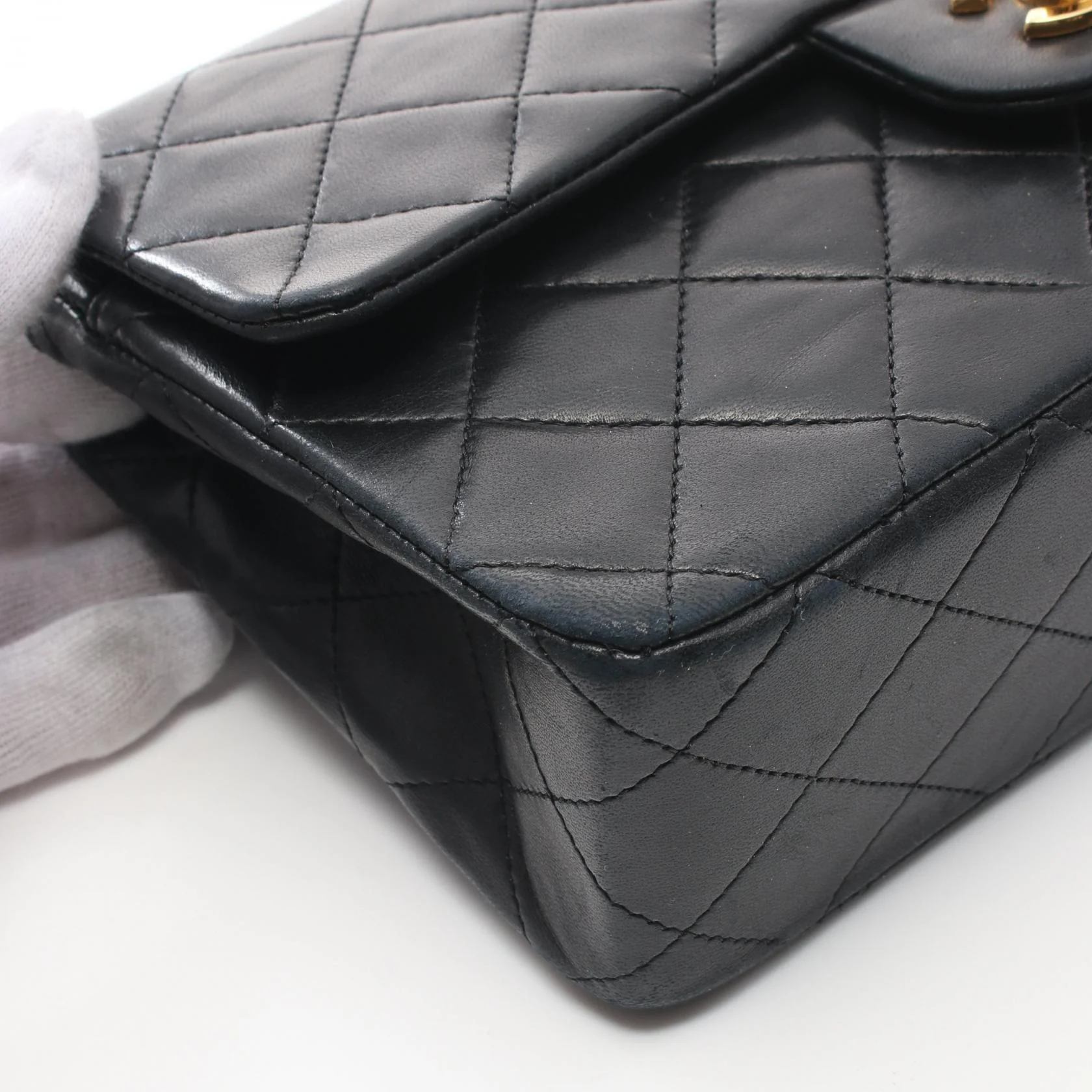 Chanel Lambskin Matelasse W Flap Shoulder Bag