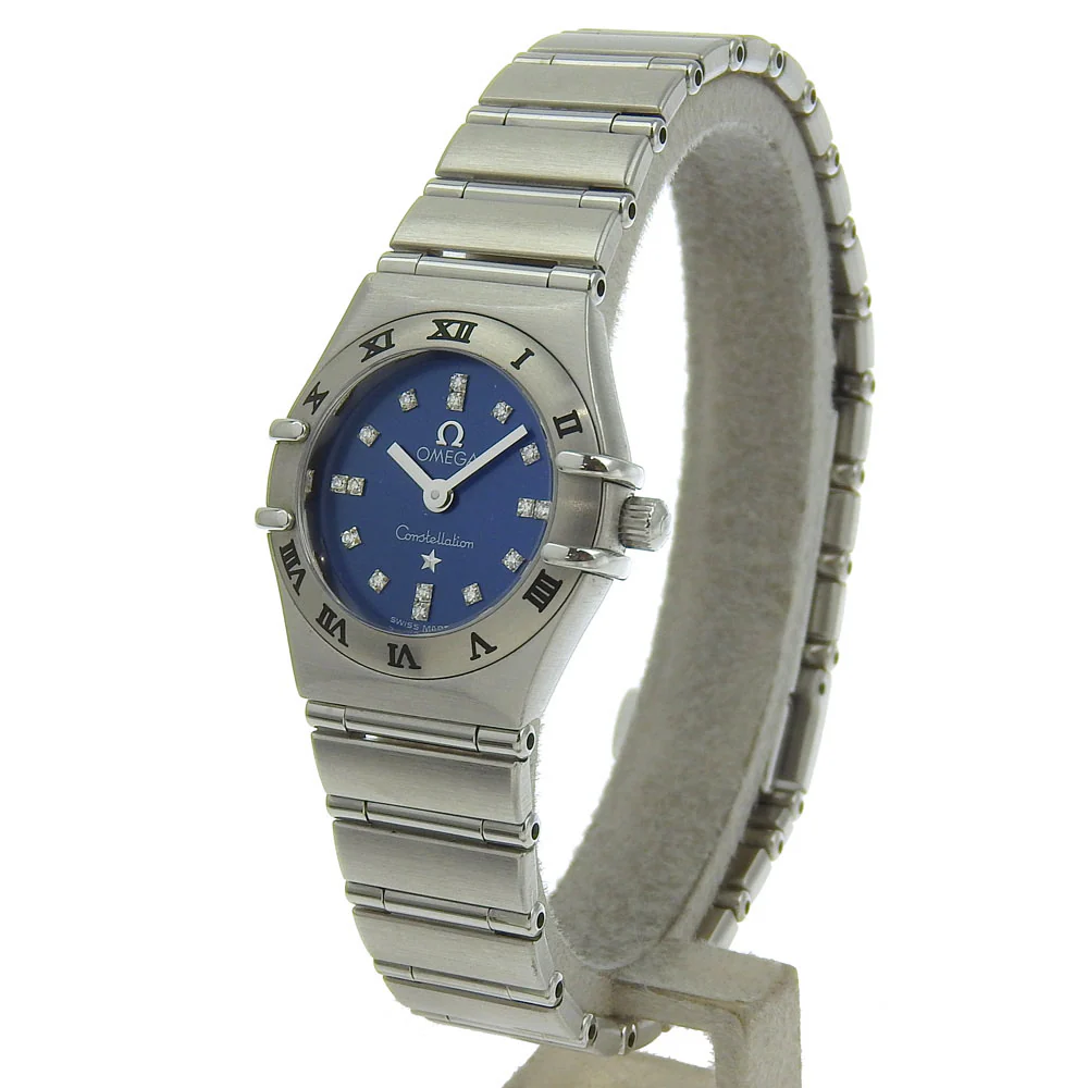 Omega Constellation Mini Quartz Watch Stainless Steel Diamond