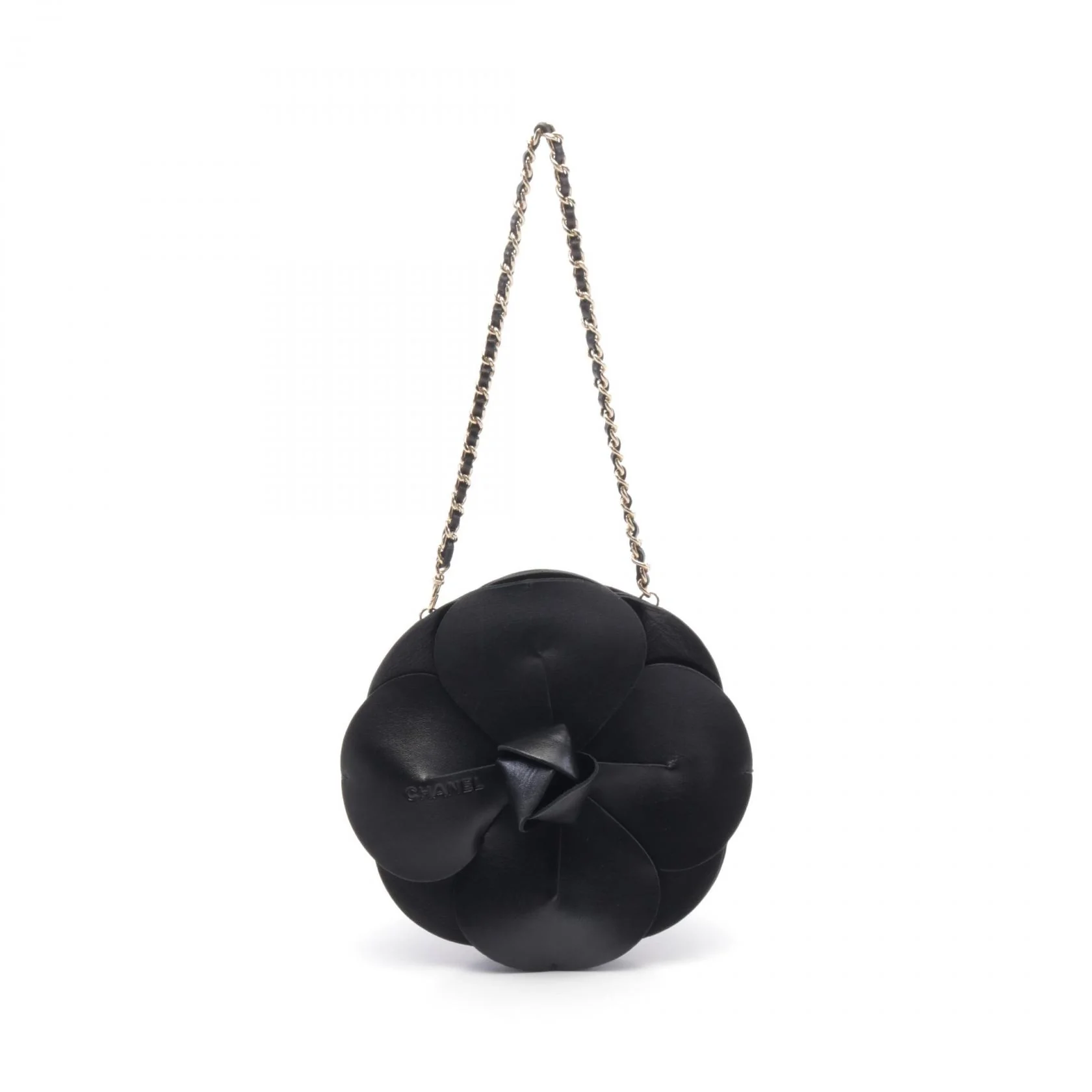 Chanel Camellia Leather Handbag Black
