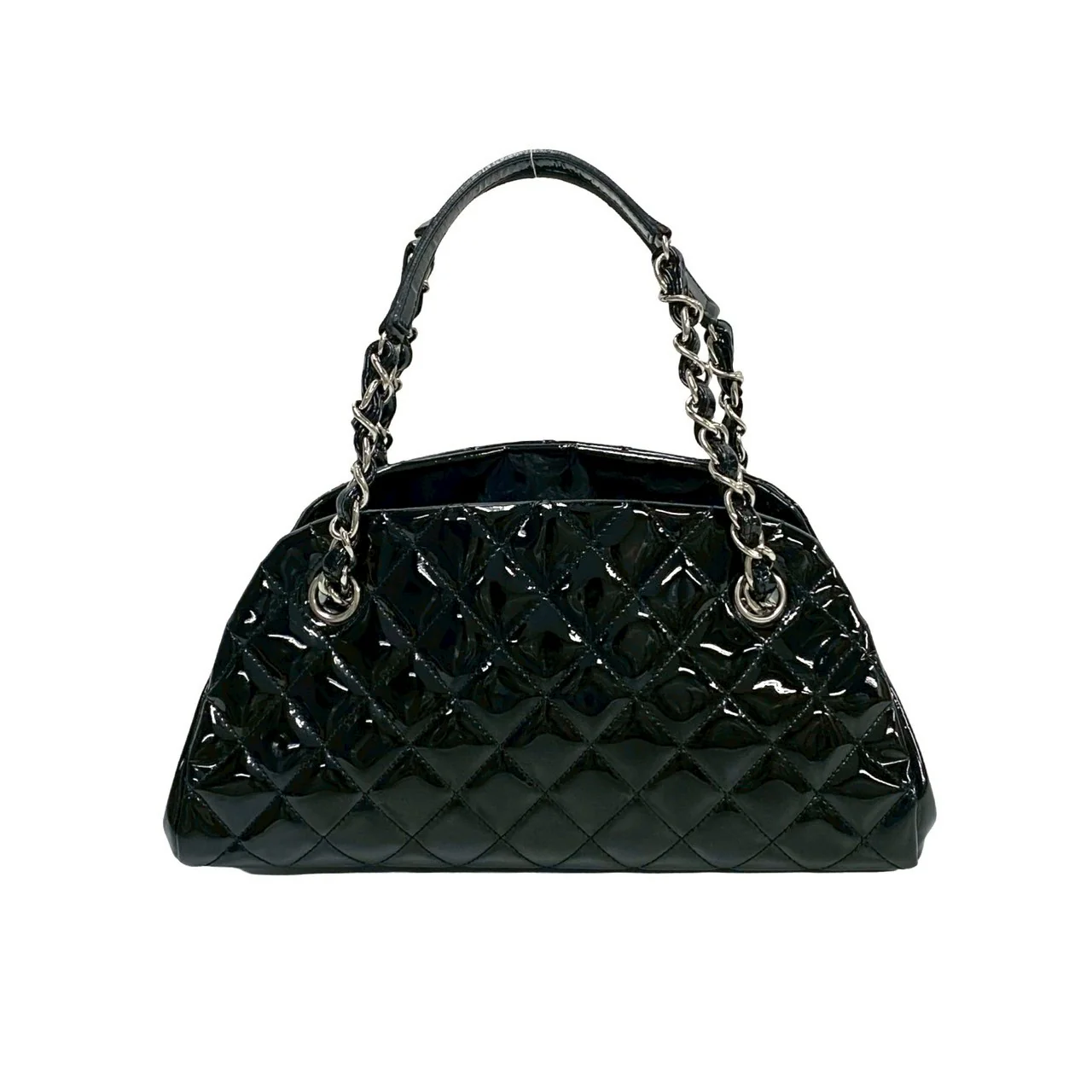 Chanel Patent Leather Matelasse Coco Mark Handbag