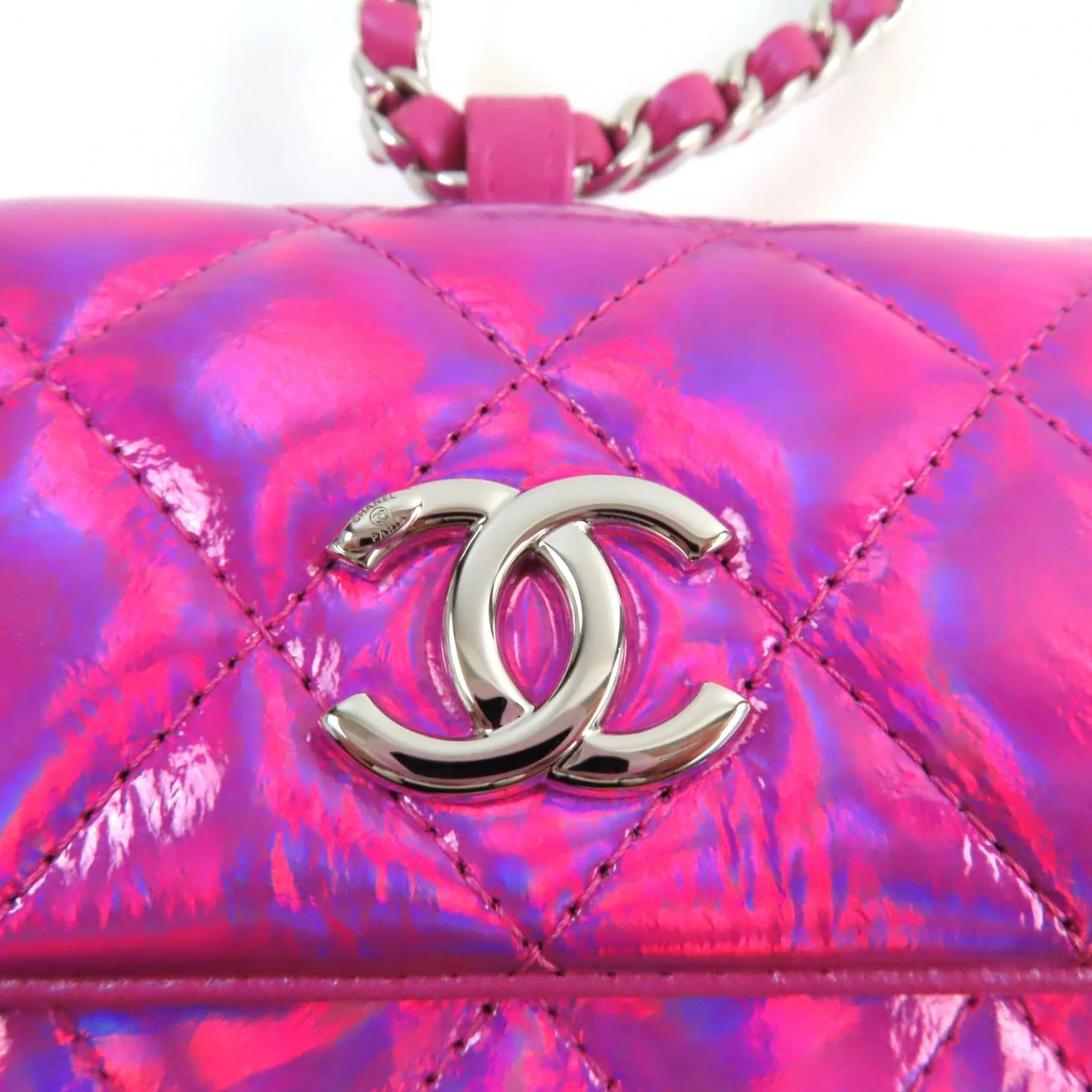 Chanel COCO Mark Matelasse Enamel Pouch