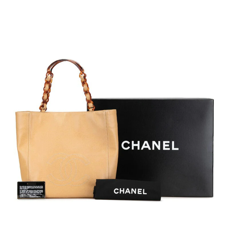Chanel Caviar Skin Chain Tote Bag