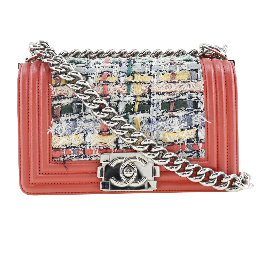 Chanel Boy Tweed Calf Chain Shoulder Bag