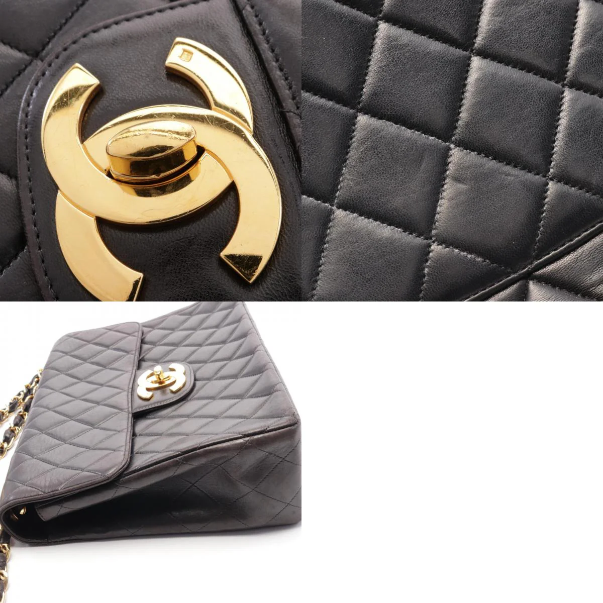 Chanel Lambskin Large Flap Shoulder Bag A58600