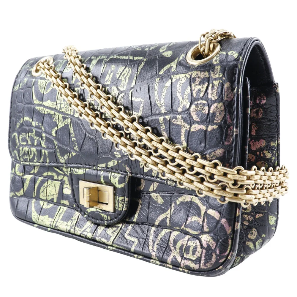 Chanel 2.55 Graffiti Embossed Leather Shoulder Bag