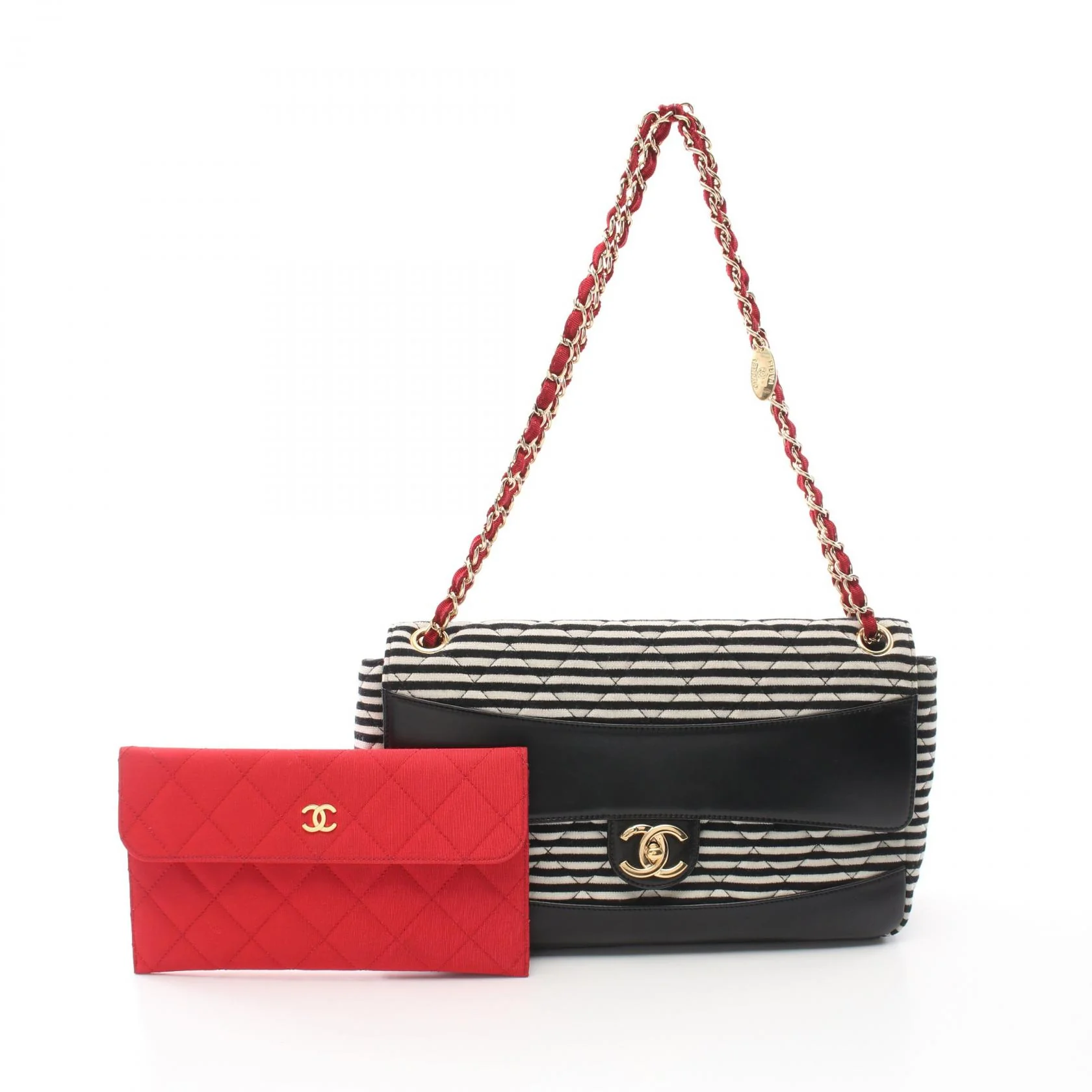 Chanel Matelasse Leather Fabric Shoulder Bag A92051