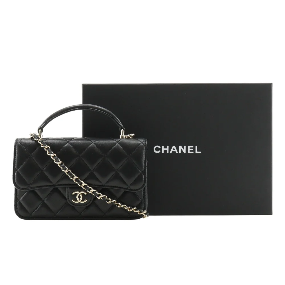 Chanel Lambskin 2WAY Mini Chain Shoulder Bag AP3226