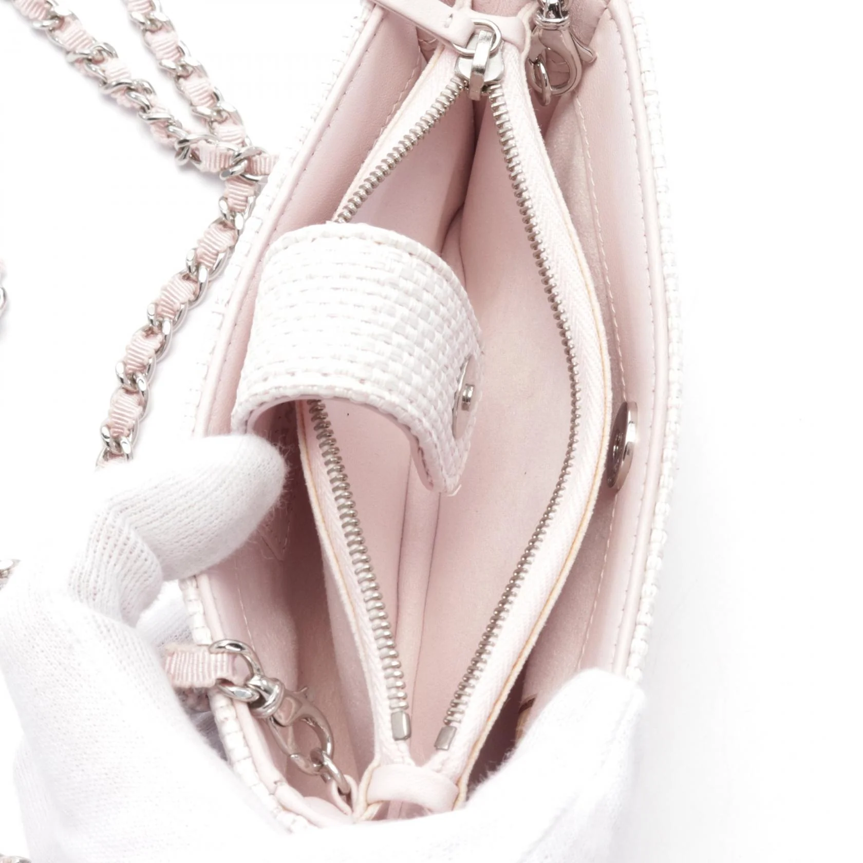 Chanel Raffia Mini Shoulder Bag Pink