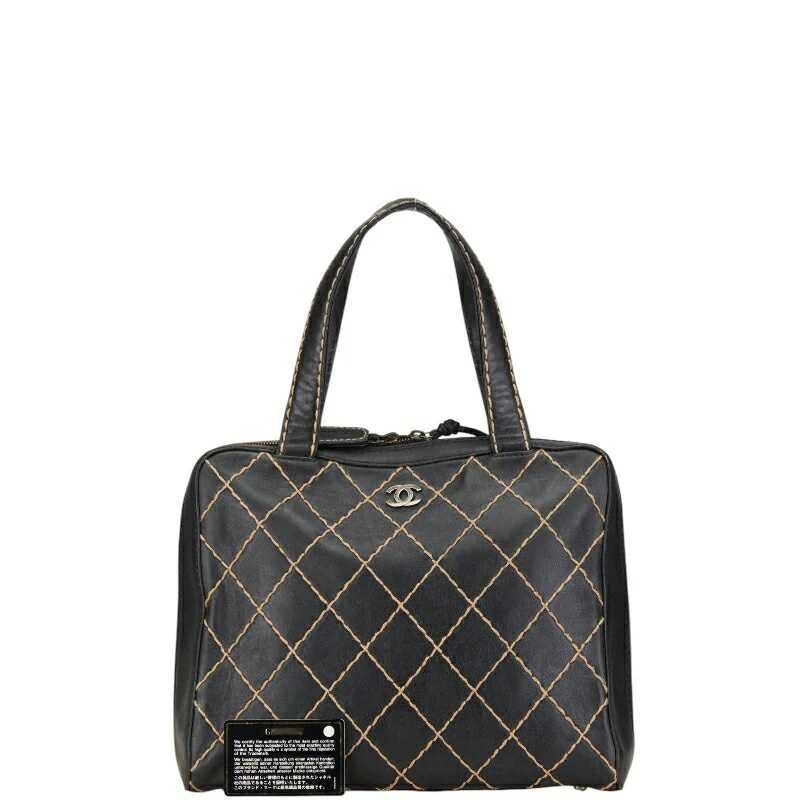 Chanel Wild Stitch Coco Mark Handbag Black