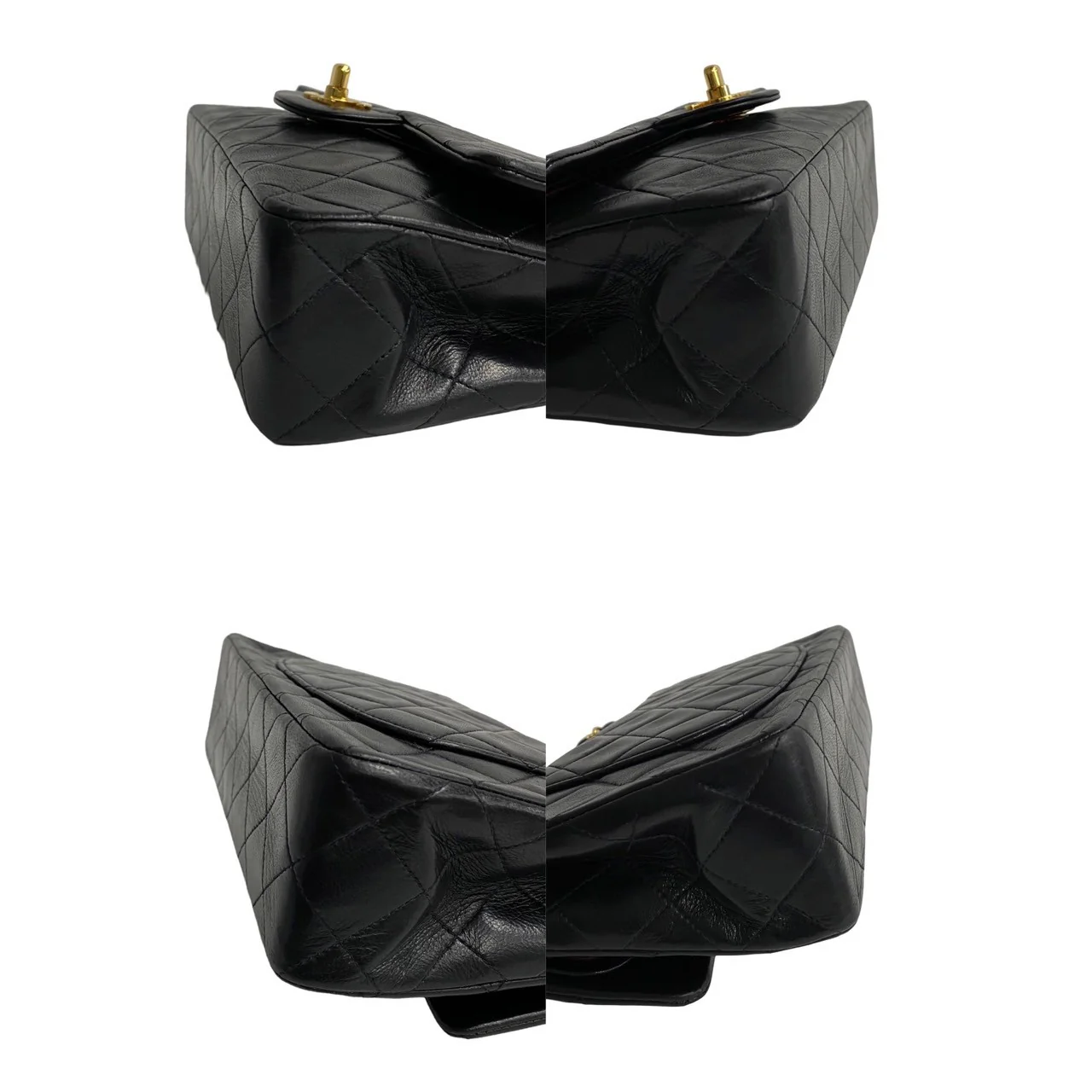 Chanel Lambskin Double Flap Shoulder Bag