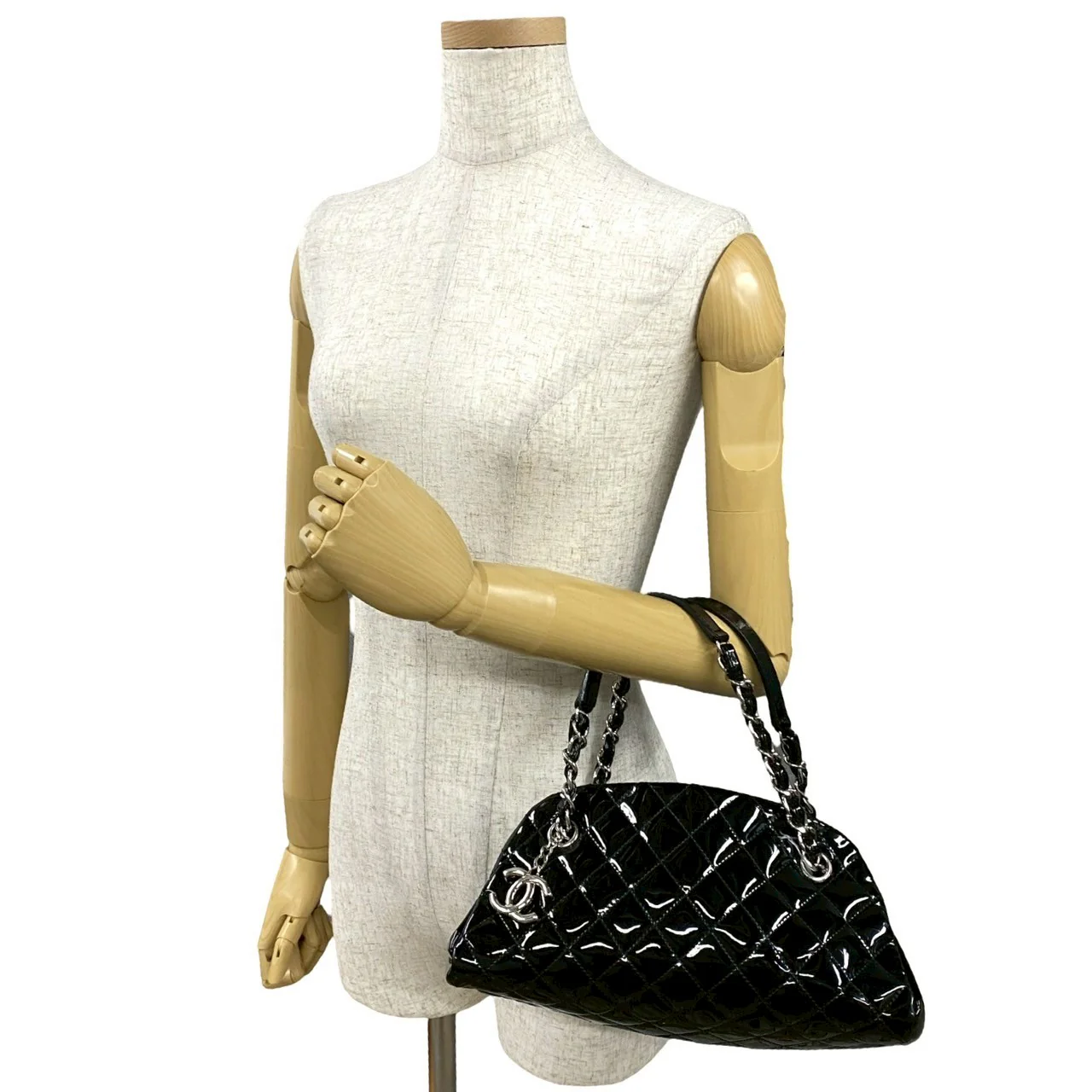 Chanel Patent Leather Matelasse Coco Mark Handbag