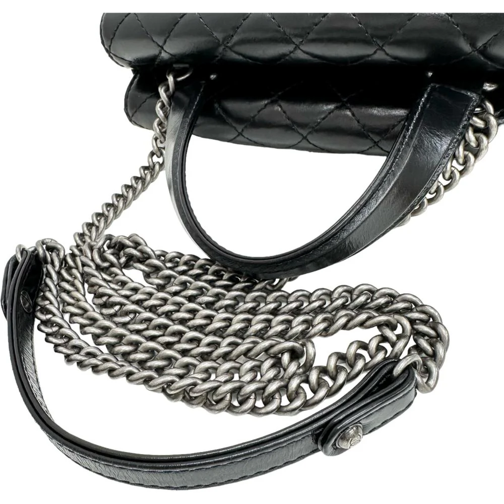 Chanel W Face 2WAY Shoulder Bag Black