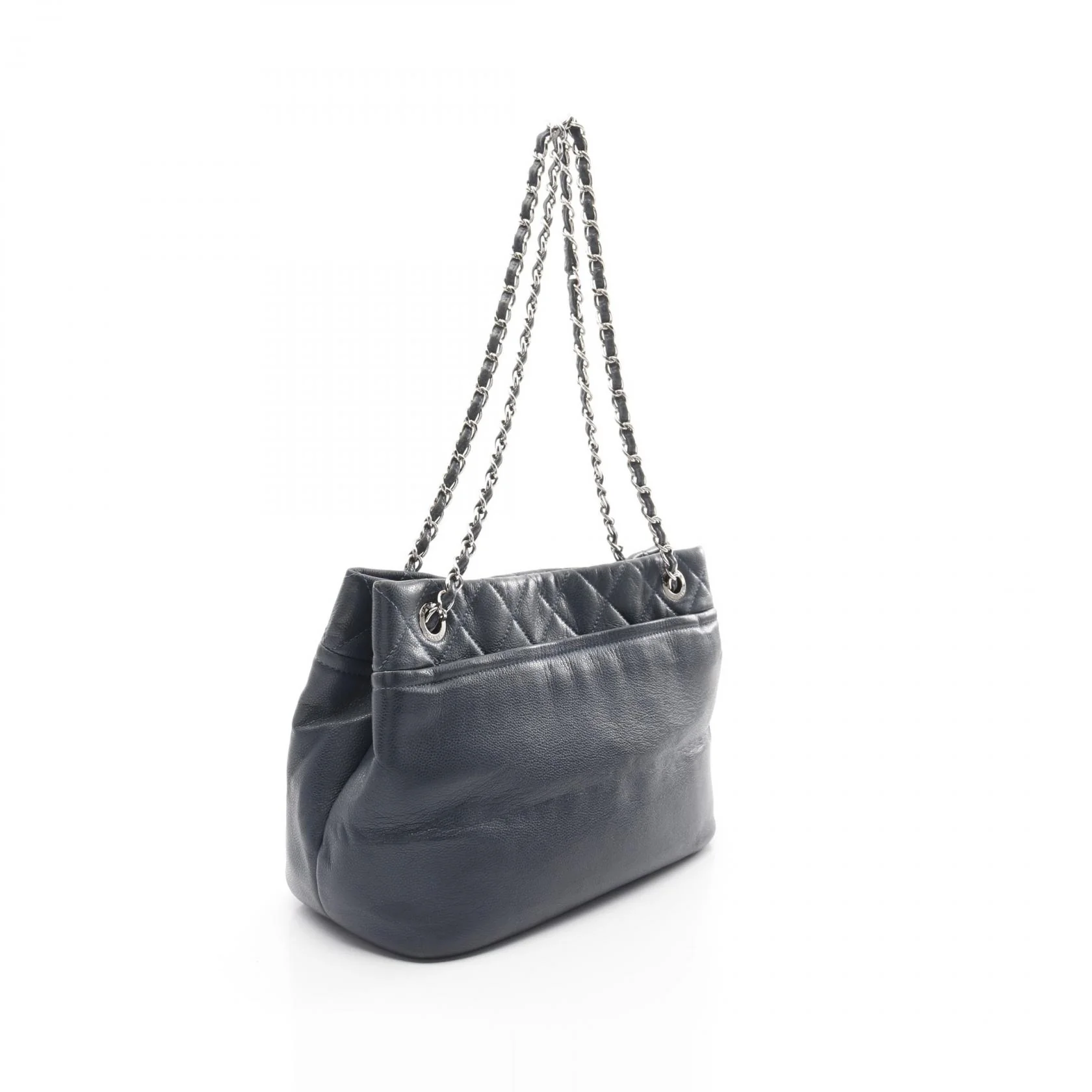 Chanel Matelasse Coco Mark Tote Bag Navy