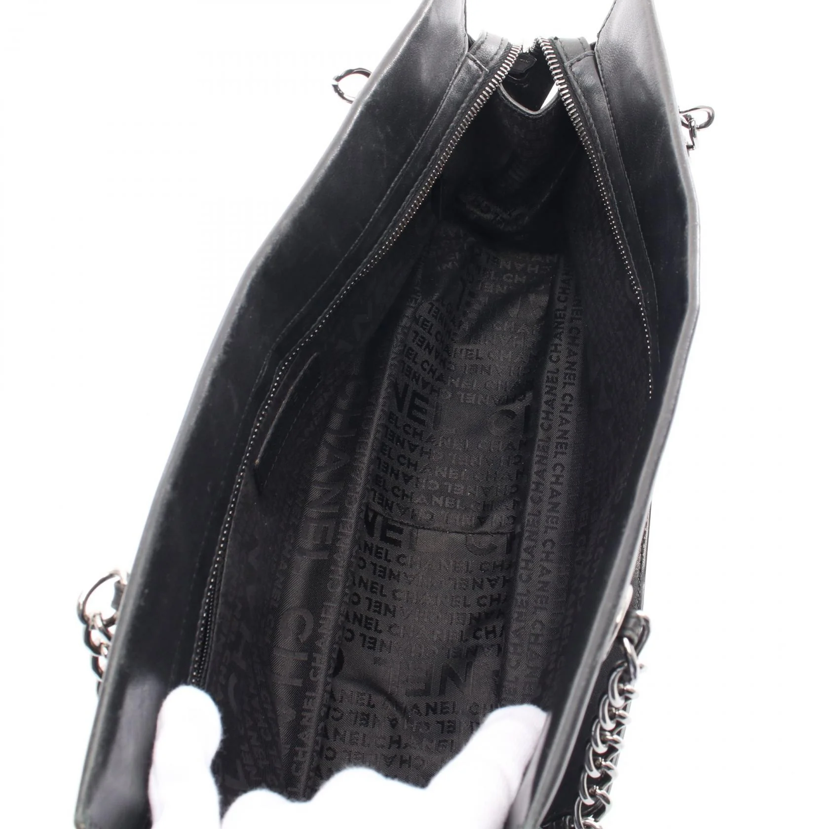 Chanel Lambskin Chocobar Tote Bag Black
