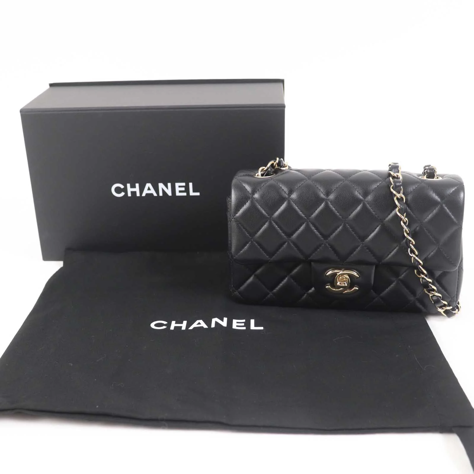 Chanel Mini Matelasse Chain Bag Black