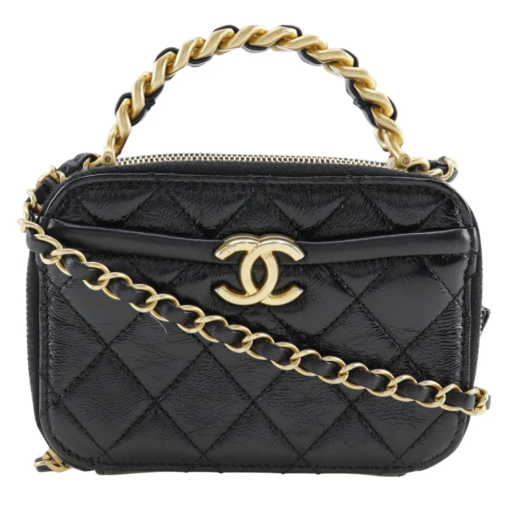 Chanel Lambskin Mini Handbag 2WAY Black