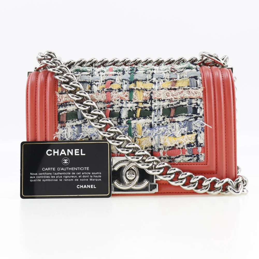 Chanel Boy Tweed Calf Chain Shoulder Bag