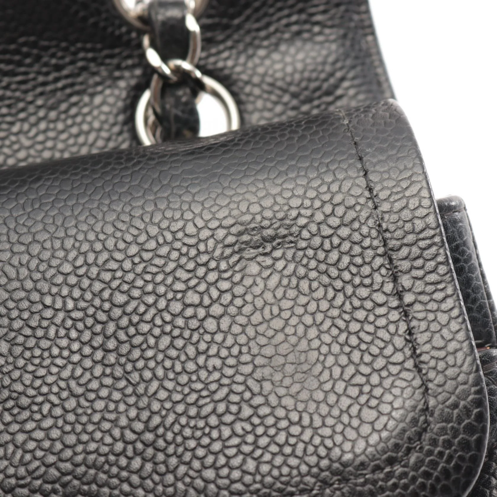 Chanel Matelasse W Flap Leather Shoulder Bag Black