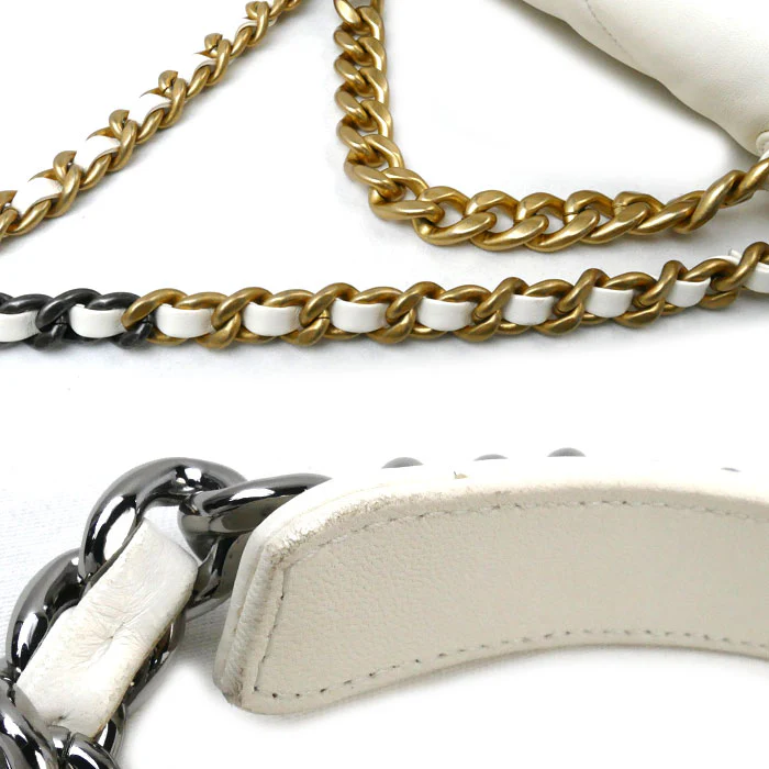 Chanel 19 Chain Shoulder Bag White