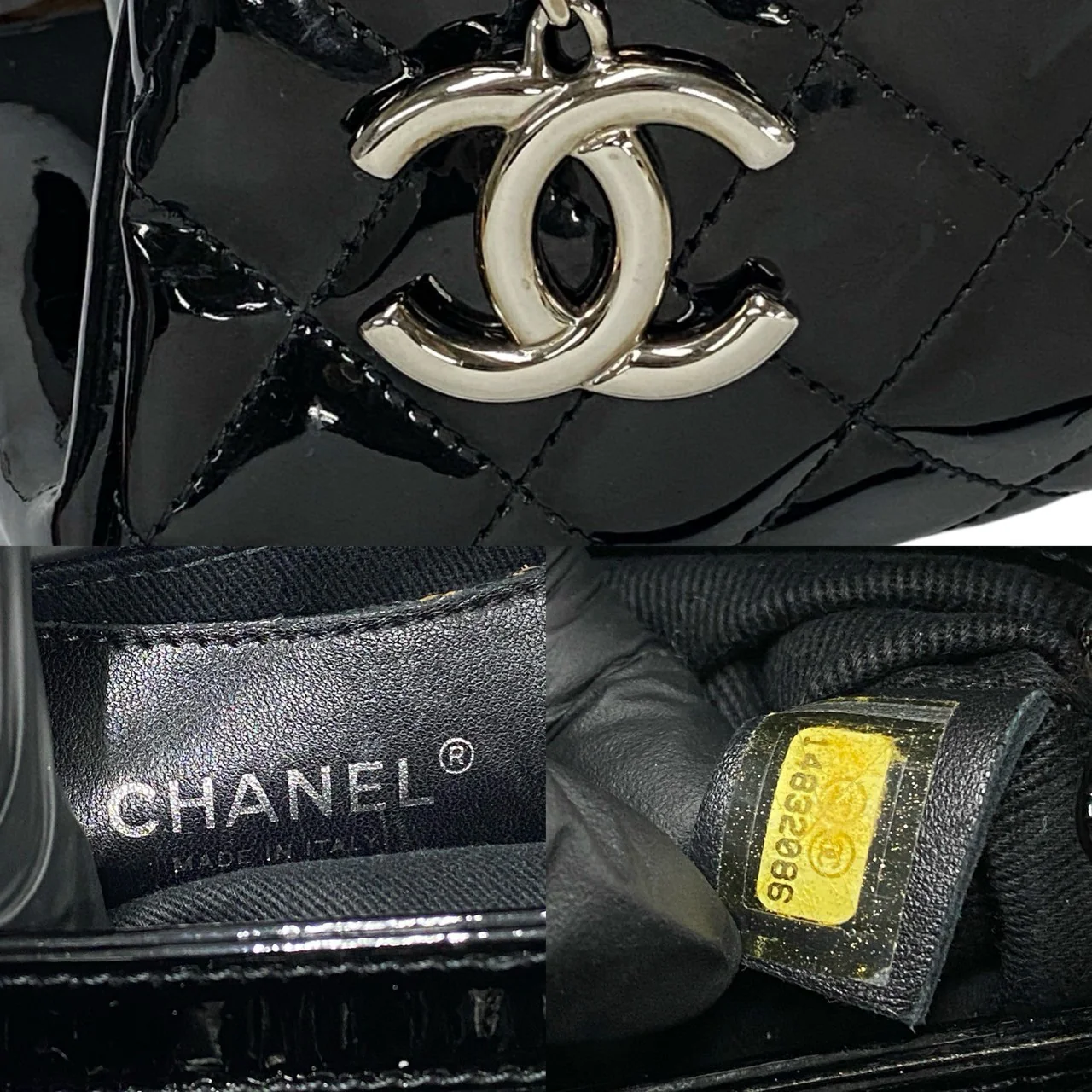 Chanel Patent Leather Matelasse Coco Mark Handbag