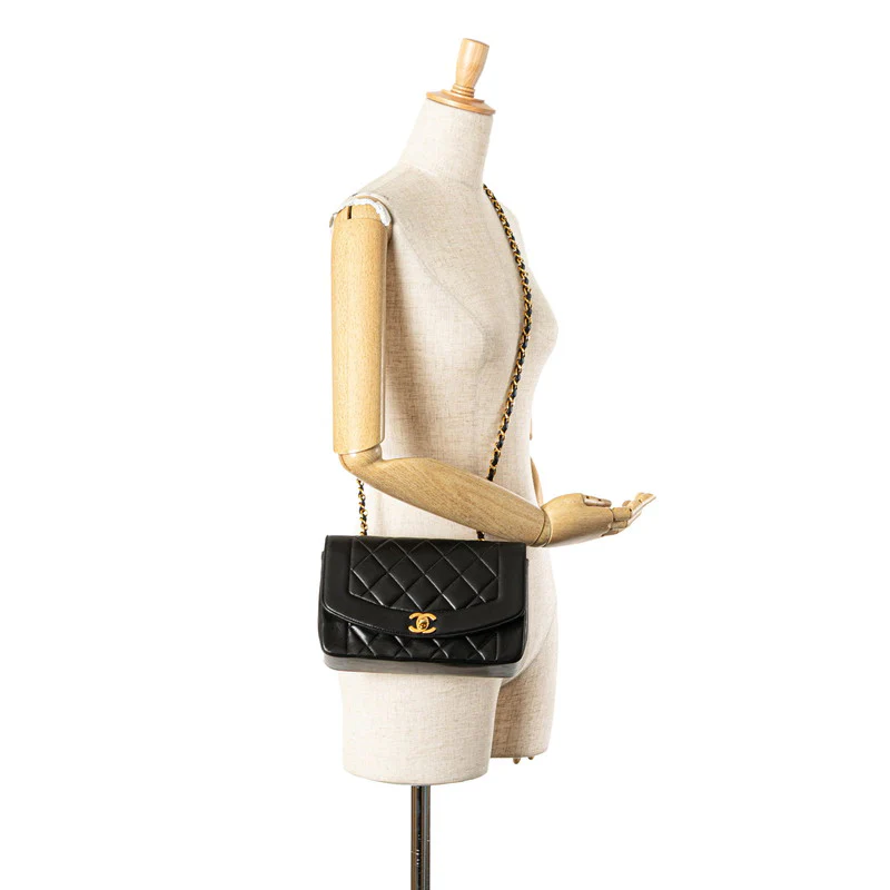 Chanel Diana22 Chain Shoulder Bag Black