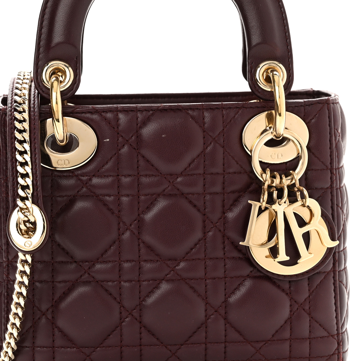 Lambskin Cannage Mini Lady  Plum