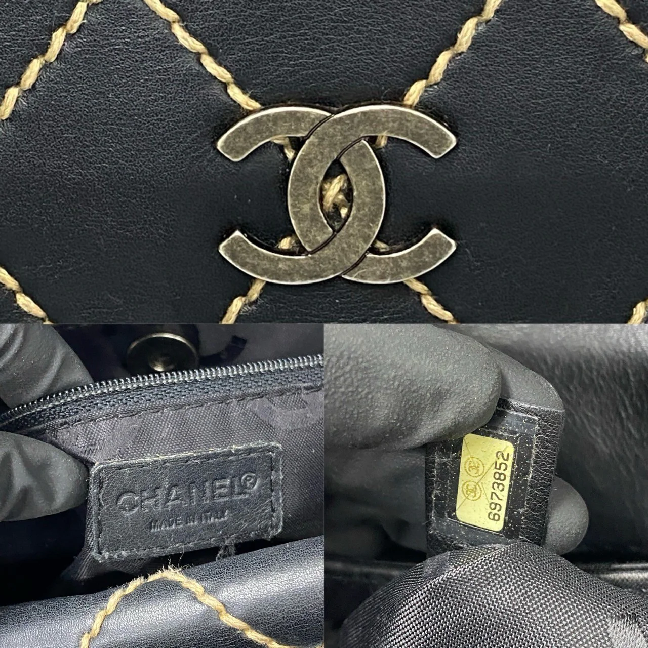 Chanel Lambskin Wild Stitch Coco Mark Handbag