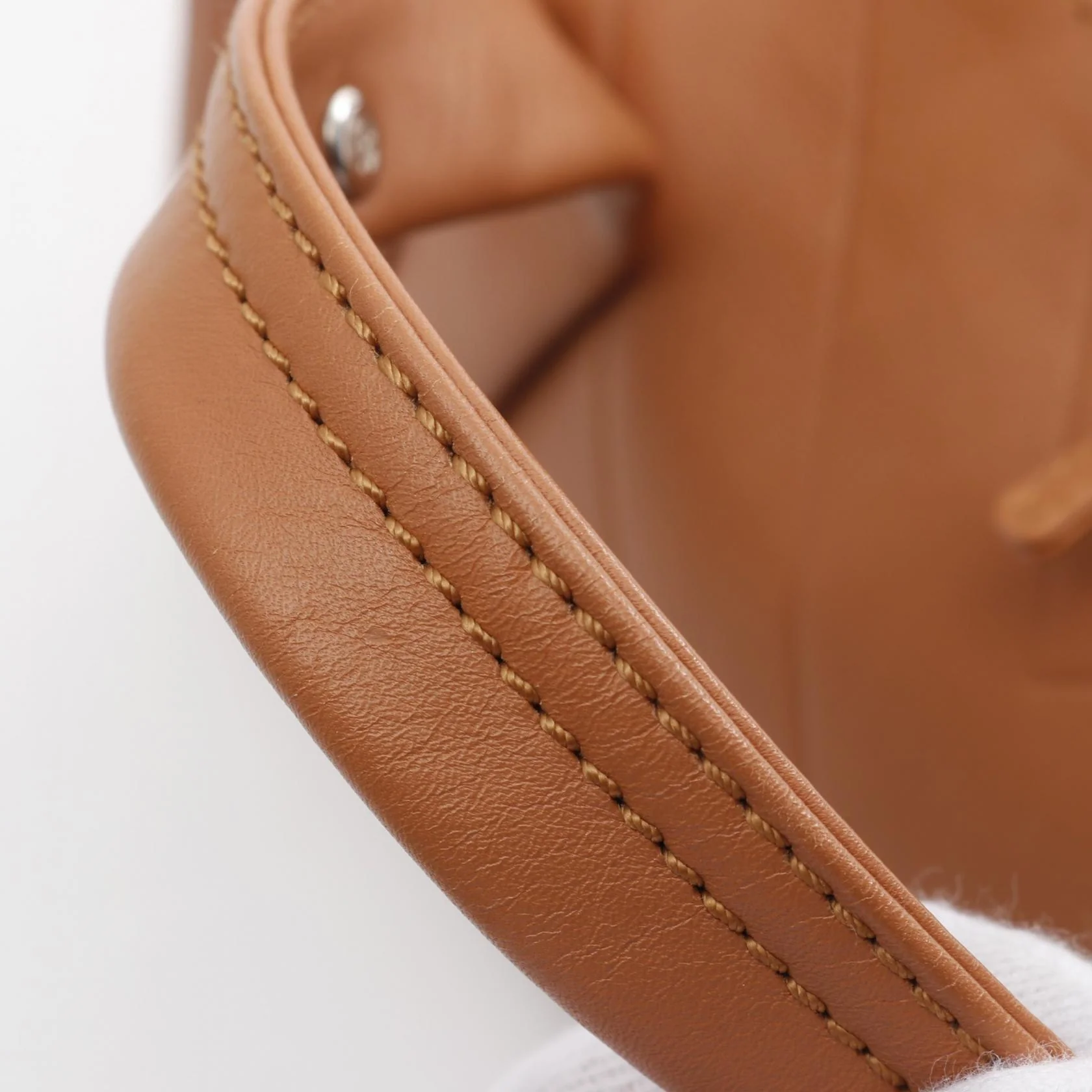Chanel Chevron V-Stitch Leather Handbag Brown