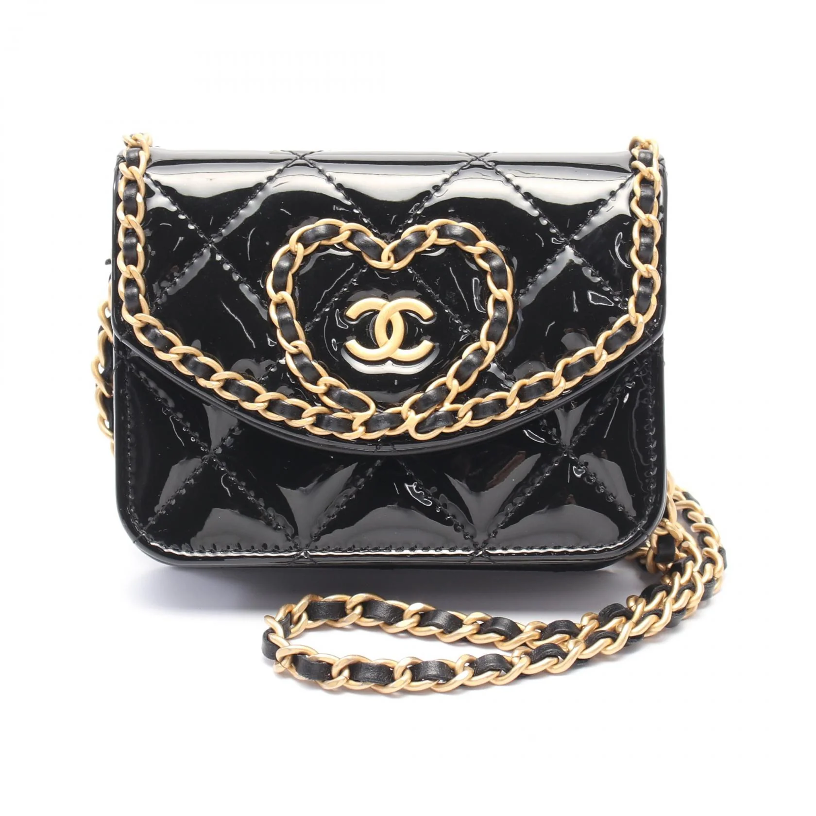 Chanel Patent Leather Chain Shoulder Bag