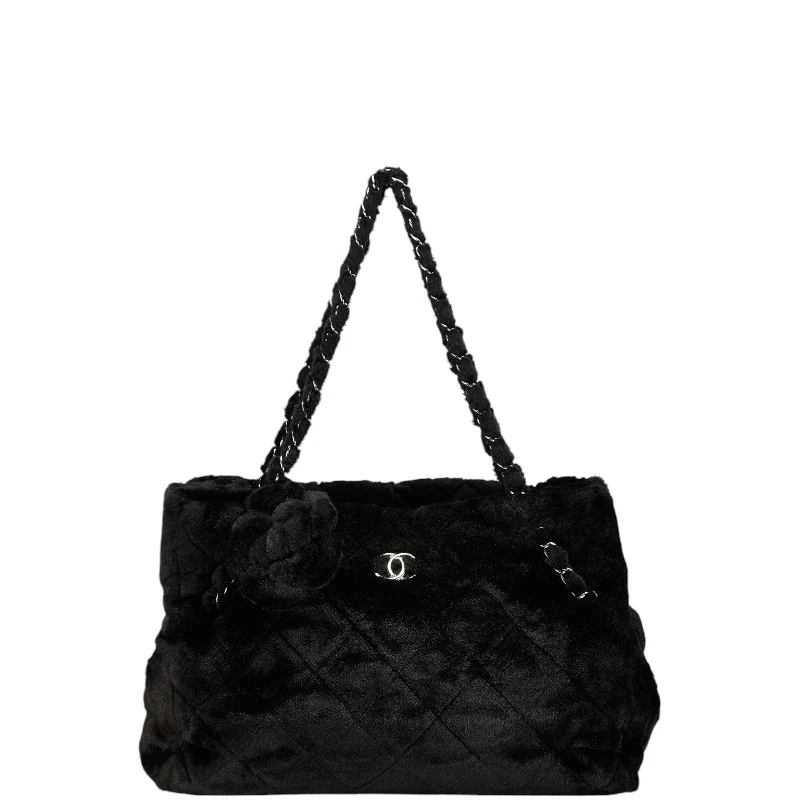 Chanel Camellia Chain Tote Bag Black
