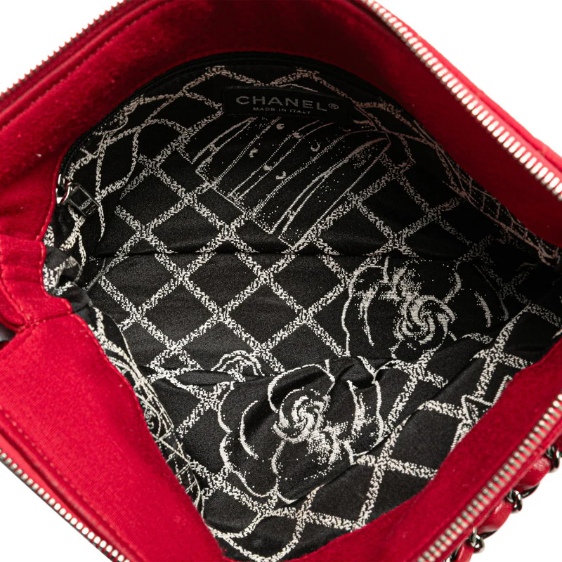 Chanel Cotton Shoulder Bag Red