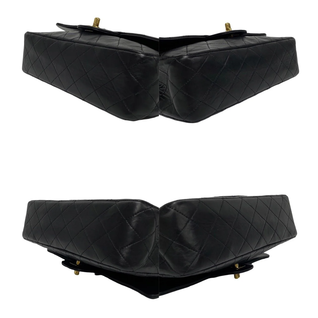 Chanel Lambskin W Flap Matelasse Shoulder Bag