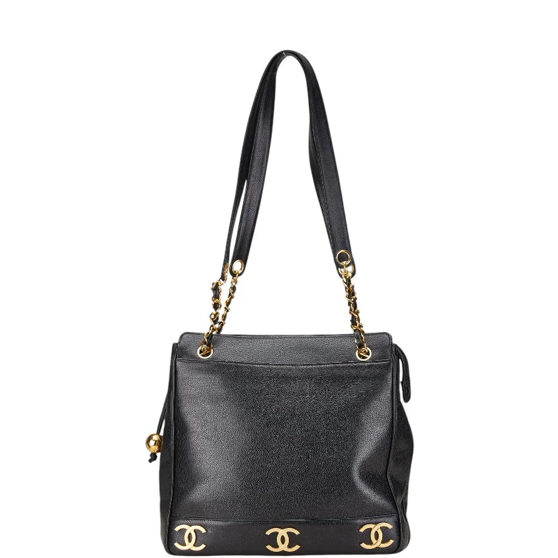 Chanel Caviar Triple Coco Mark Chain Tote