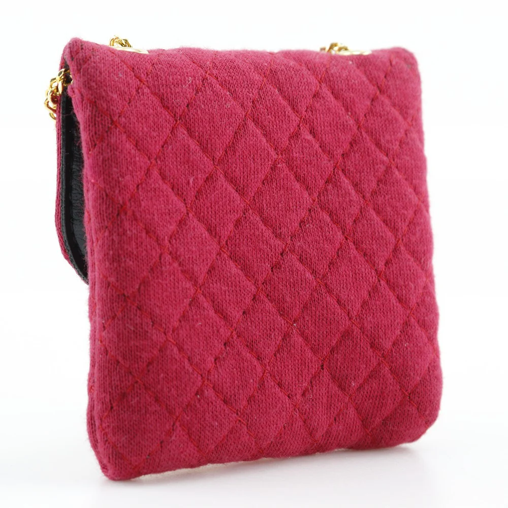 Chanel Cotton Chain Pouch Red