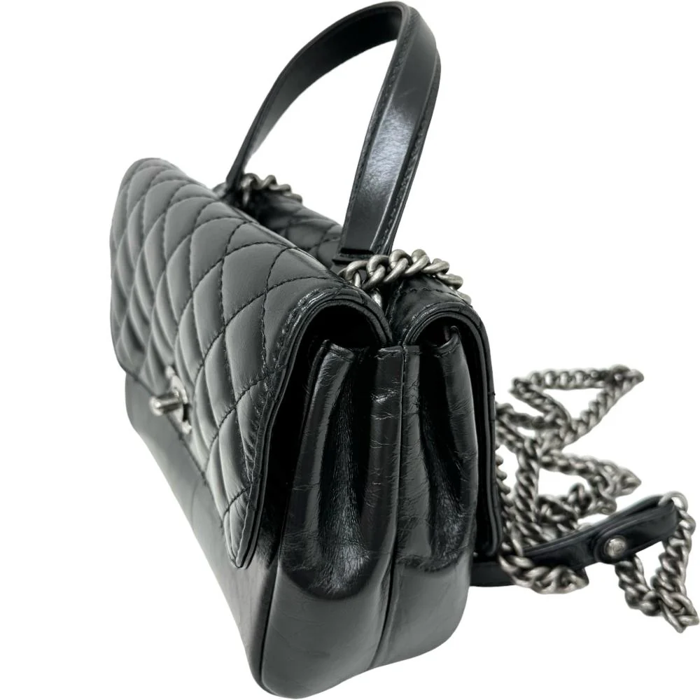 Chanel W Face 2WAY Shoulder Bag Black