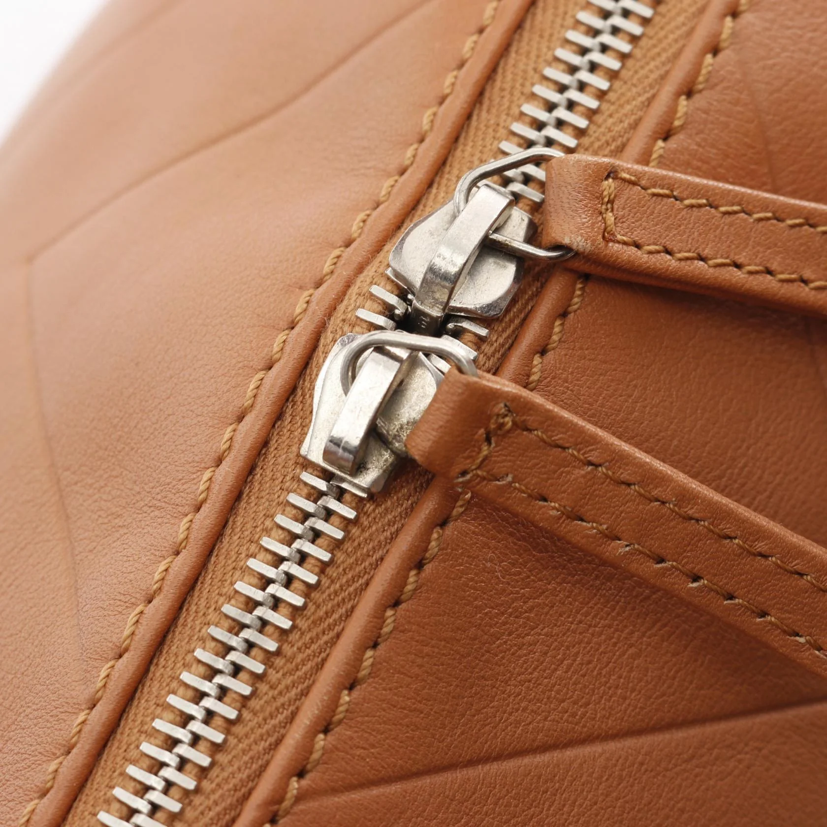 Chanel Chevron V-Stitch Leather Handbag Brown