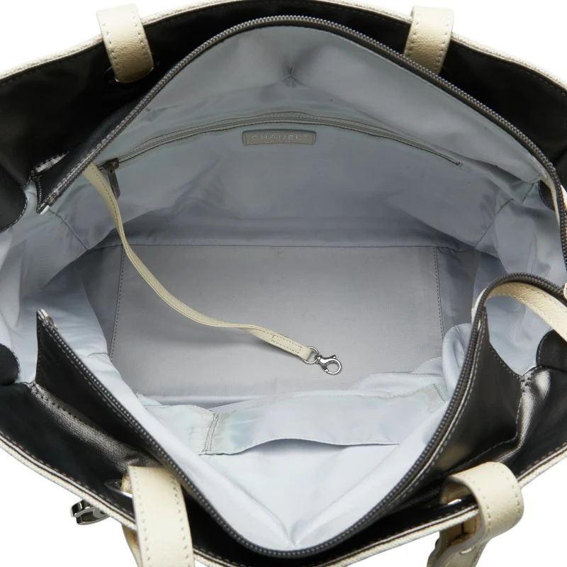 Chanel Paris Biarritz Tote MM Gray White