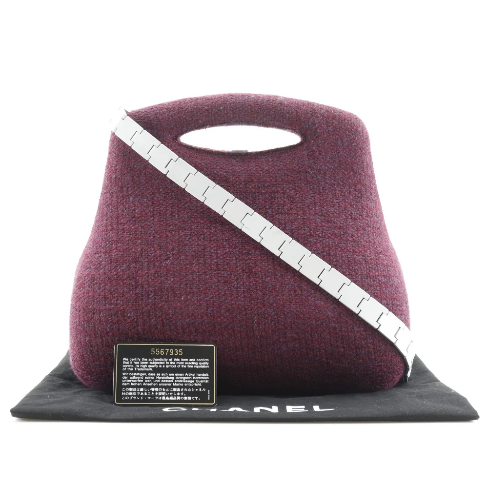 Chanel Tweed Hip Bag Handbag 2WAY