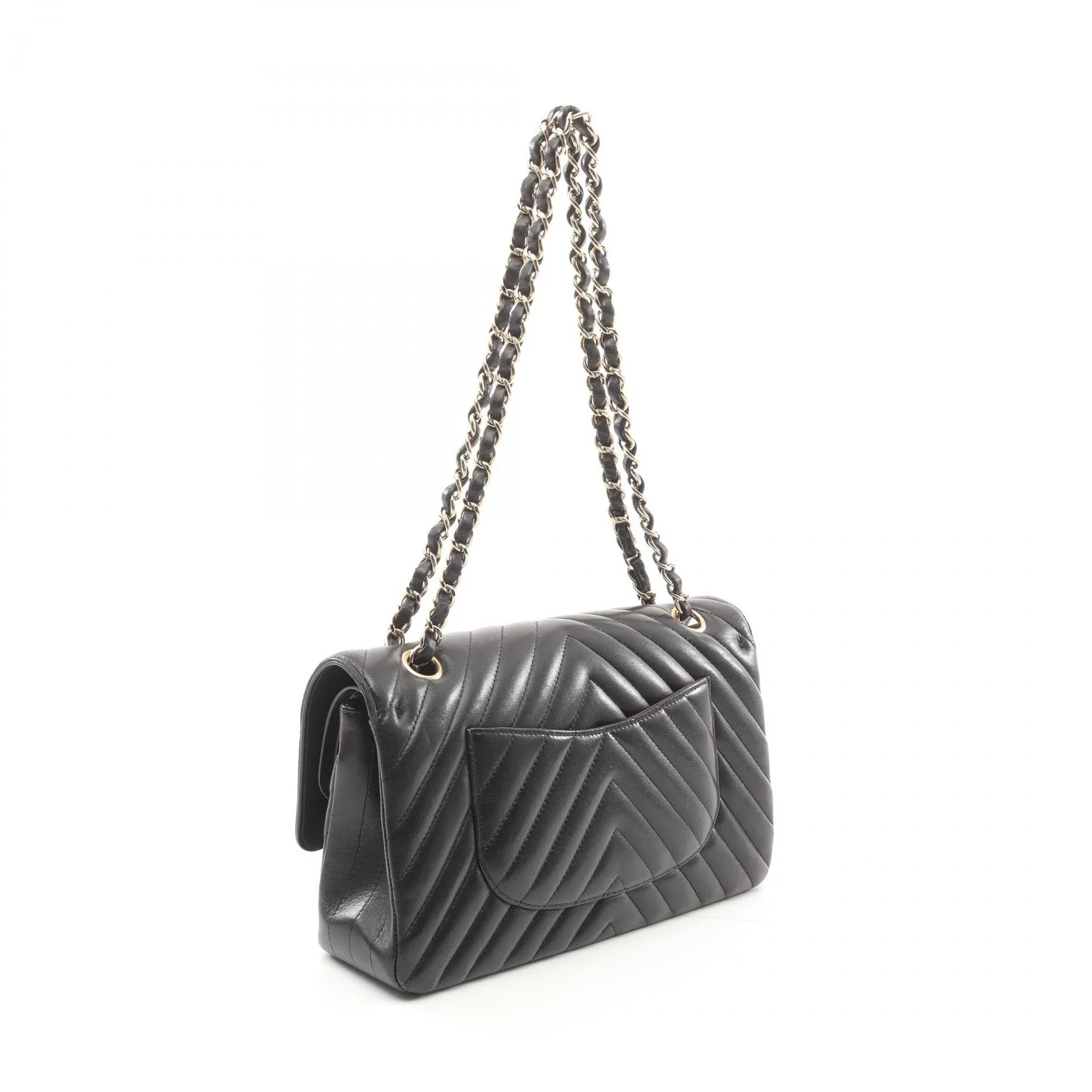 Chanel Chevron V-Stitch Lambskin Shoulder Bag