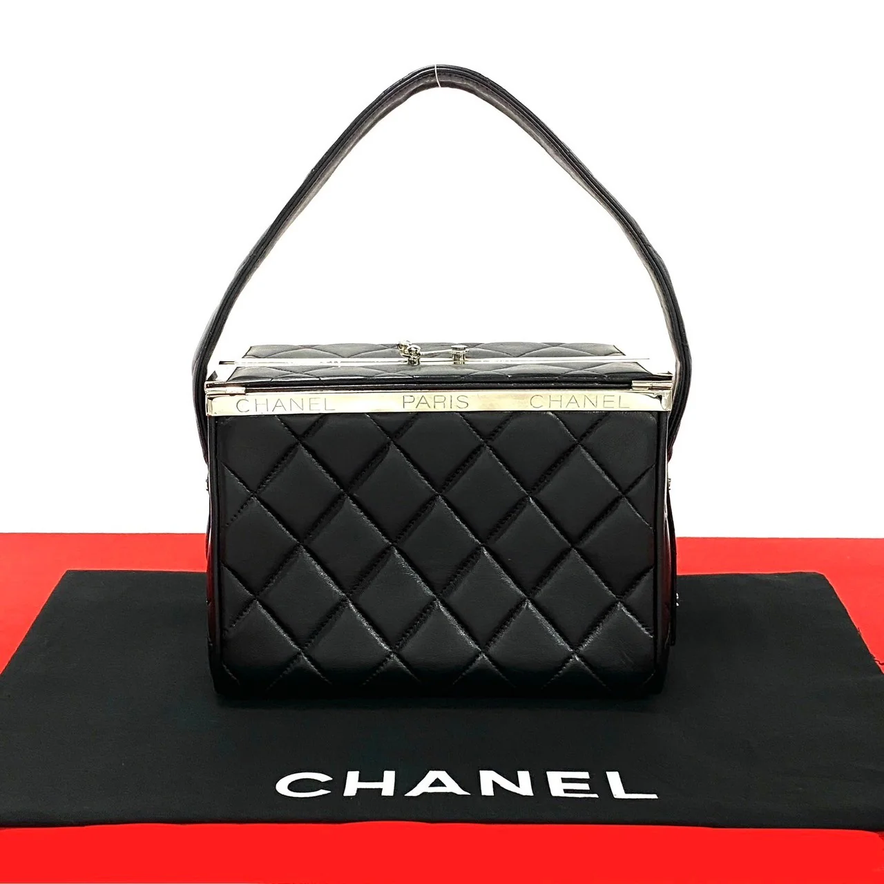 Chanel Leather Vanity Handbag Black