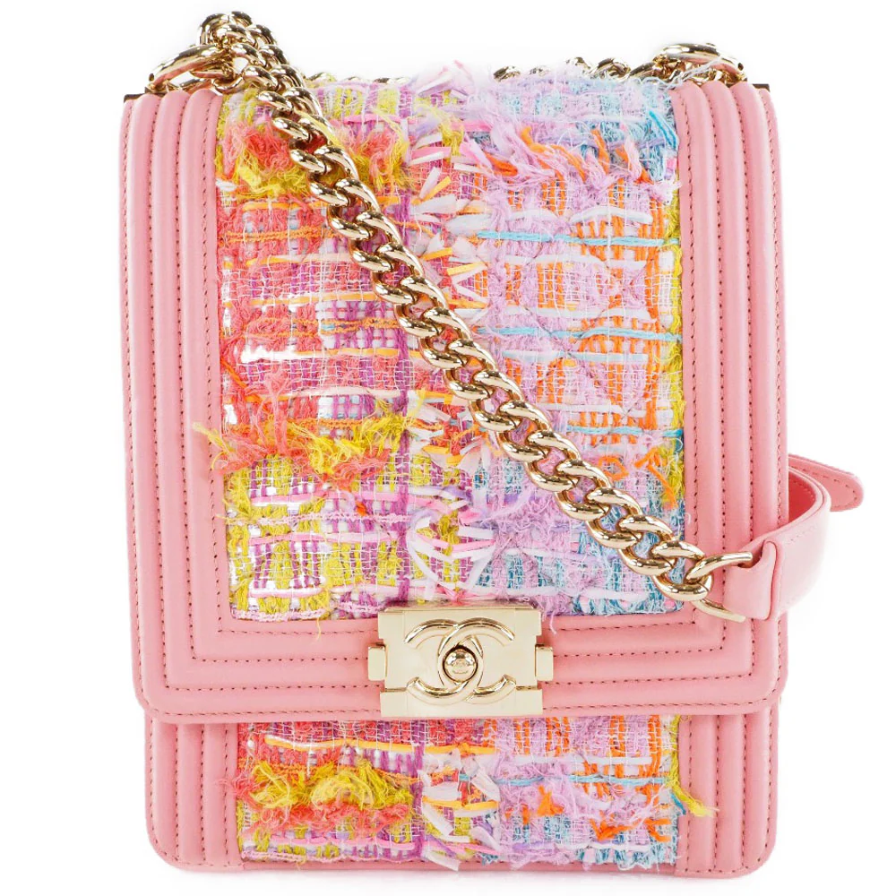 Chanel Tweed Lambskin Chain Shoulder Bag AS0130