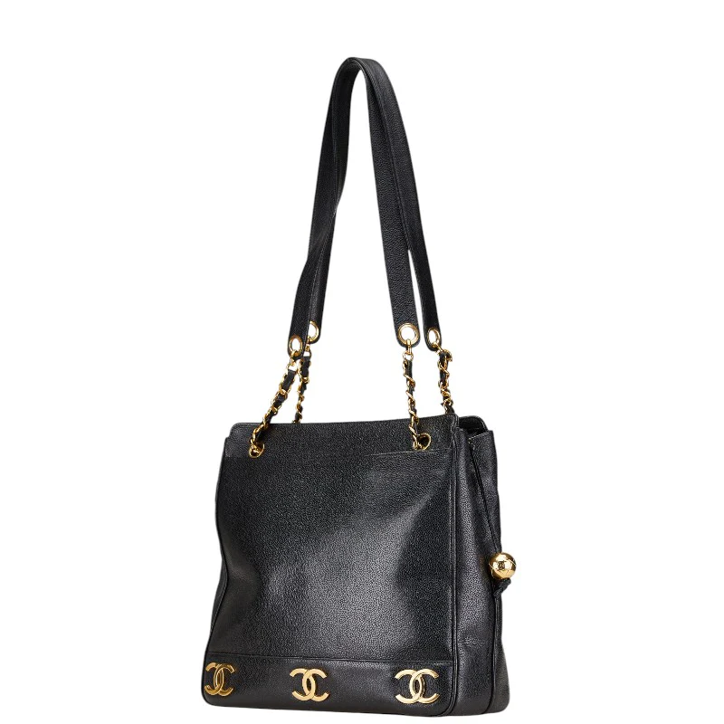 Chanel Caviar Triple Coco Mark Chain Tote