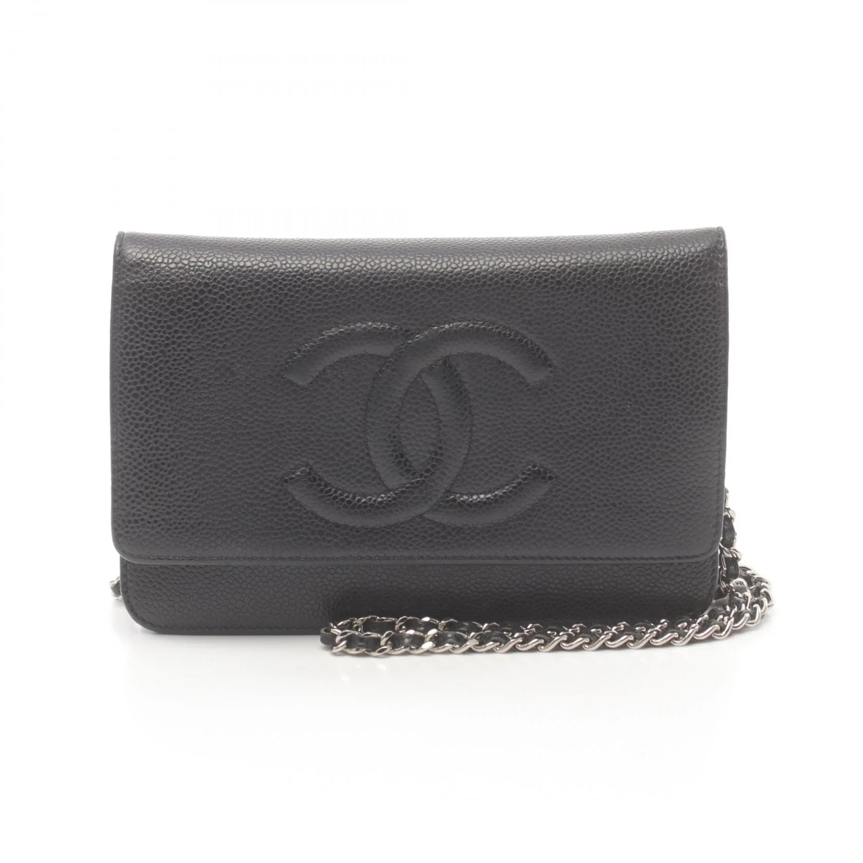 Chanel Caviar Skin Shoulder Bag Black